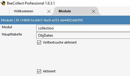 Aktivierung eines Moduls zur Volltextsuche